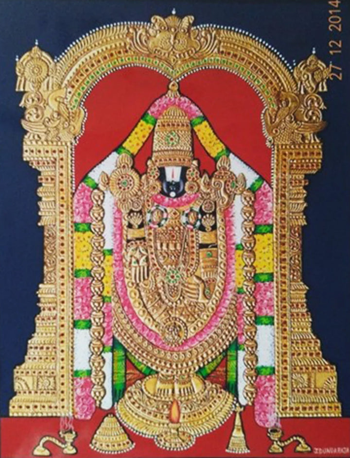 Opulence of Tirupati Balaji: Mysore Painting by Dr. J Dundaraja Thumbnail
