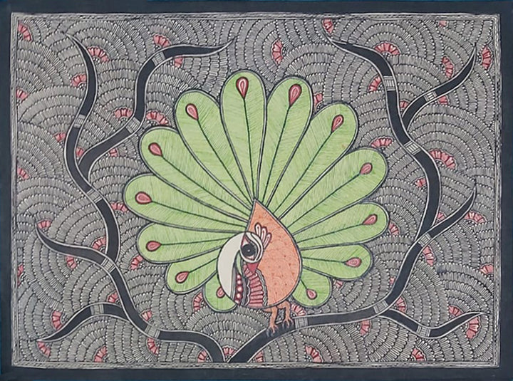 Peacock in Madhubani by Priti Karn Thumbnail