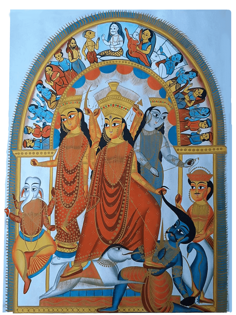 Buy Maa Kali Depiction in Kalighat painting by Uttam Chitrakar