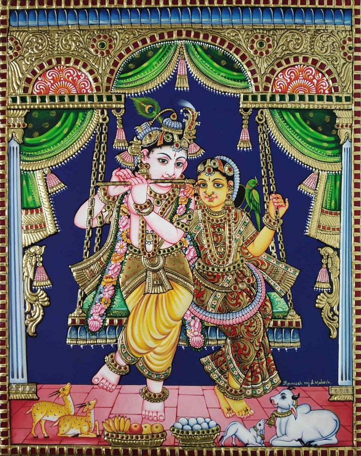 Radha krishna in Tanjore by  M. Mahesh Thumbnail