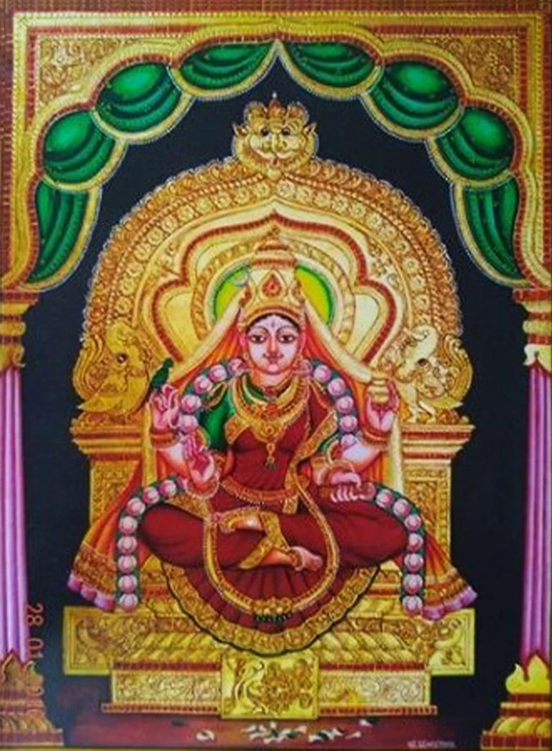 Buy Radiance of Goddess Sringeri Sharada:Mysore Painting by Dr. J Dundaraja
