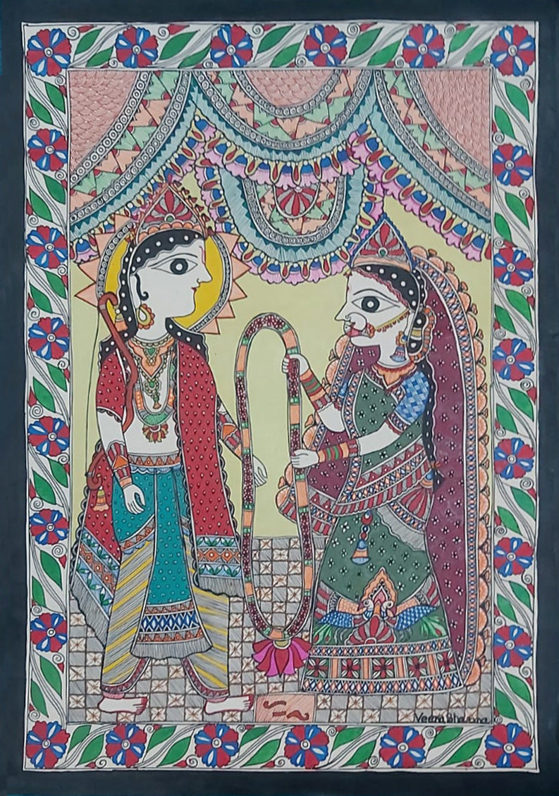 Buy Ram and Sita Swayamvar in Madhubani by Priti Karn