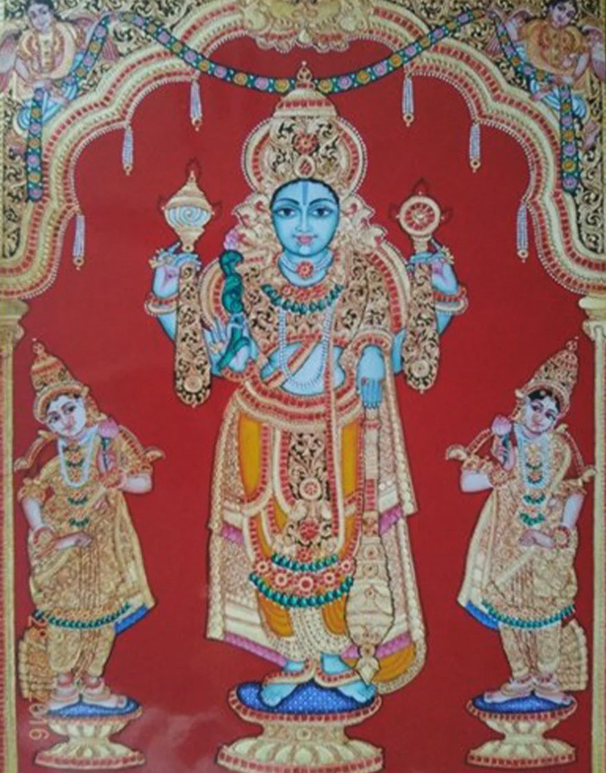 Buy Resplendence of Keshava : Mysore Tanjore Painting by Dr. J Dundaraja