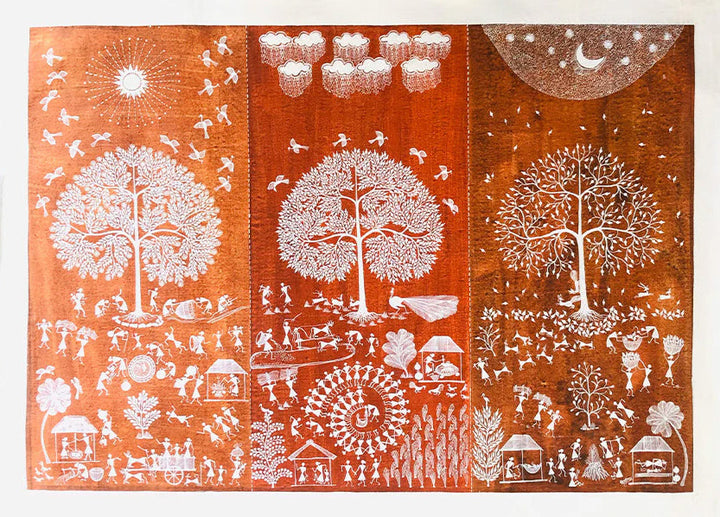 Seasons, Warli Art by Dilip Bahotha Thumbnail
