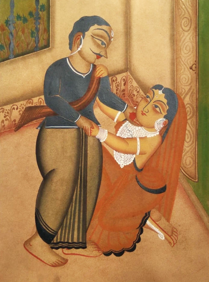 Serenade of Romance: Kalighat Art by Bapi Chitrakar Thumbnail