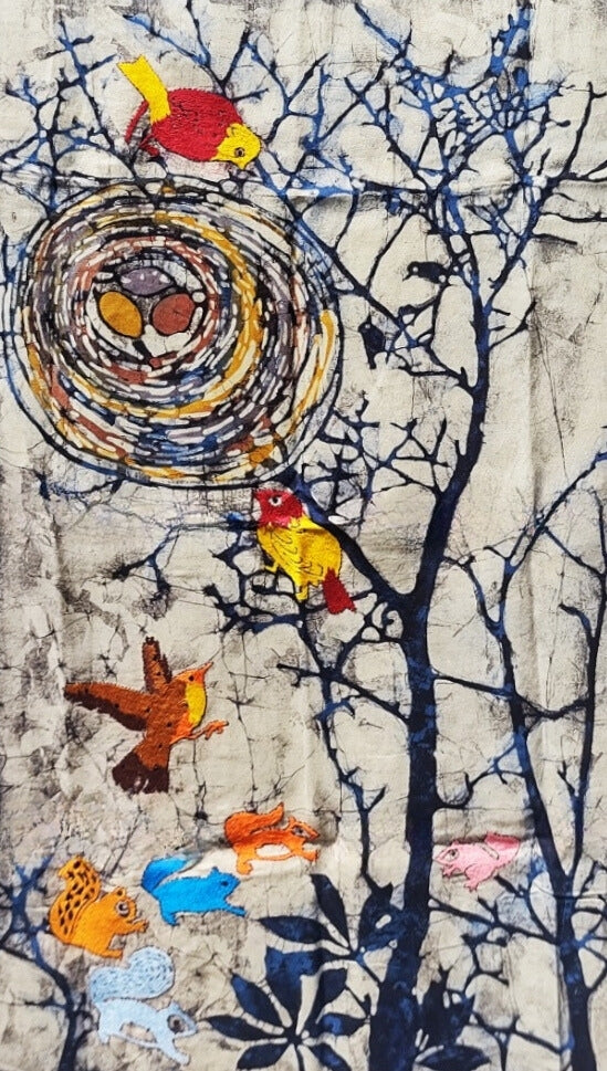 Buy Serene Nature in Batik and Kantha by Kartik Manna