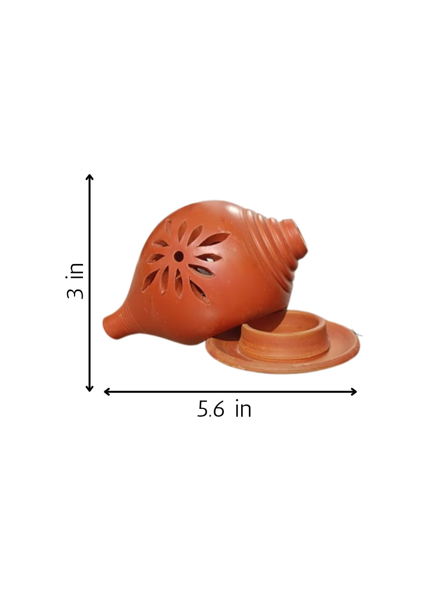 Buy Shanku Candle Light Holder in Black Pottery by Ramjatan Prajapati