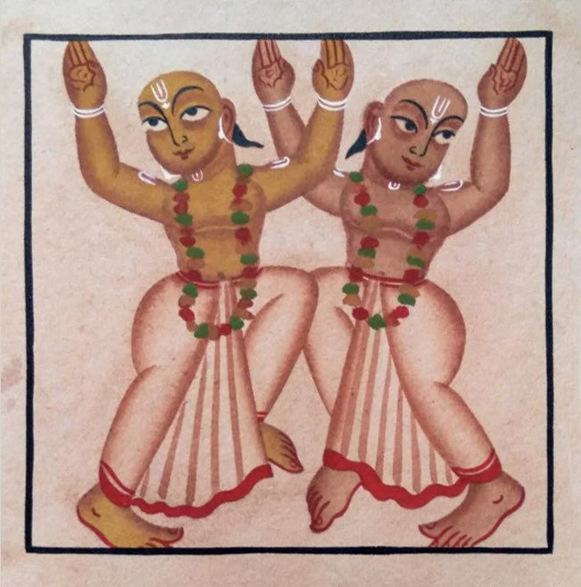 Buy Shikha of Devotees in Kalighat Painting by Bapi Chitrakar