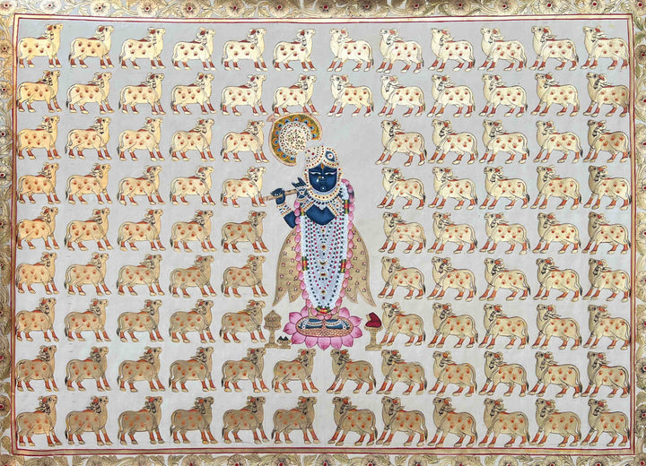 Shrinathji Gopasthmi in Pichwai by Naveen Soni Thumbnail