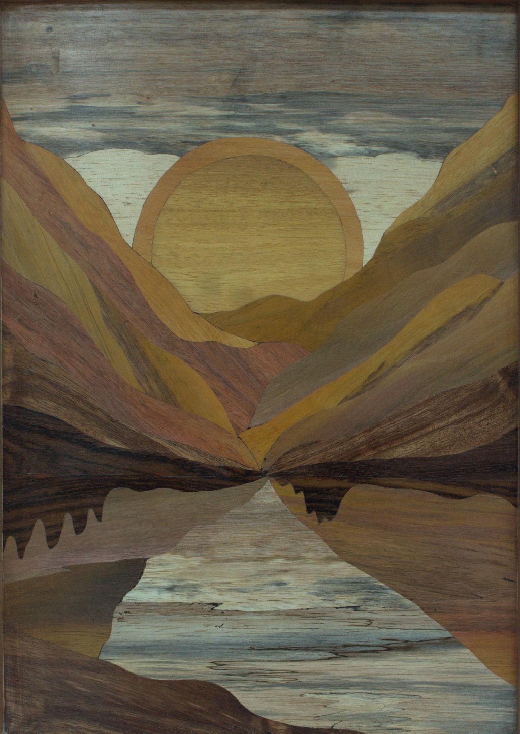 Buy Sun and Mountain in Wood Inlay by Mohan Kumar