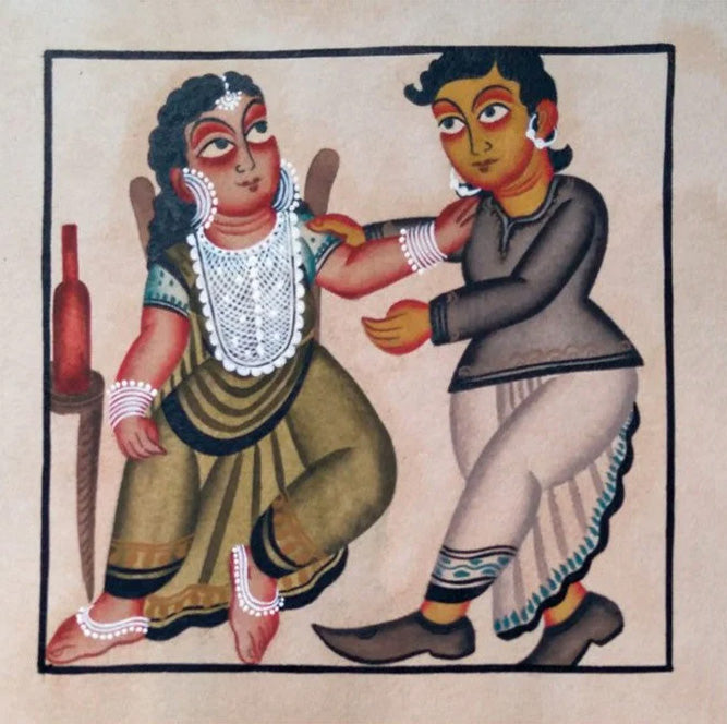 Symphony of a couple: Kalighat Painting by Bapi Chitrakar Thumbnail