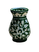 Shop Botanical Elegance: Tealight Glow in the Enchanted Green Pot Tealight holder Blue Pottery 