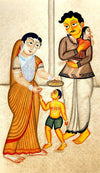 Buy The Bond of Family in Kalighat Art by Bapi Chitrakar