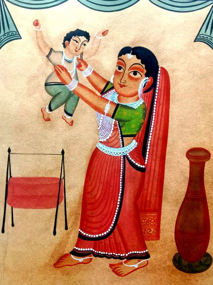 The Childhood in Kalighat Art by Bapi Chitrakar Thumbnail