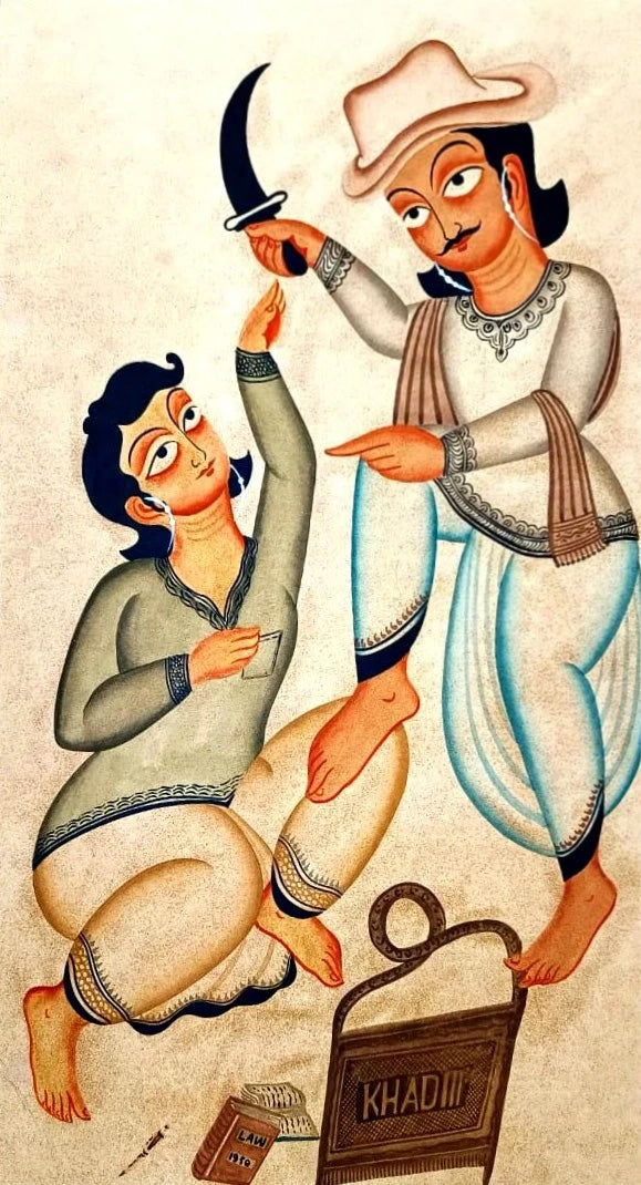 Buy The Oppressor in Kalighat Painting by Bapi Chitrakar
