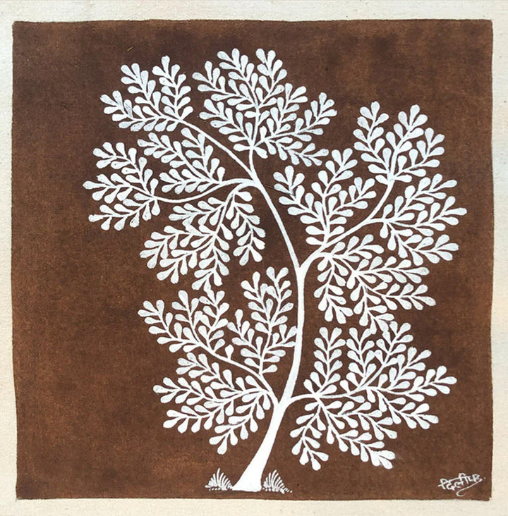 Tree, Warli Art by Dilip Bahotha Thumbnail