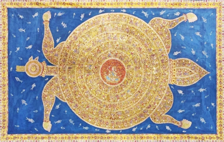 Turtle Mata Ni Pachedi By Vasant Manubhai Chitara For Home Decor Thumbnail