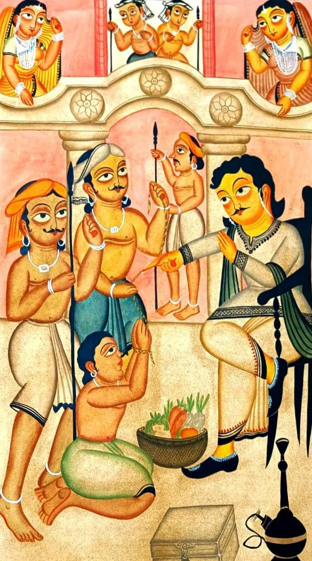 Zamindar Babu in Kalighat Art by Bapi Chitrakar Thumbnail