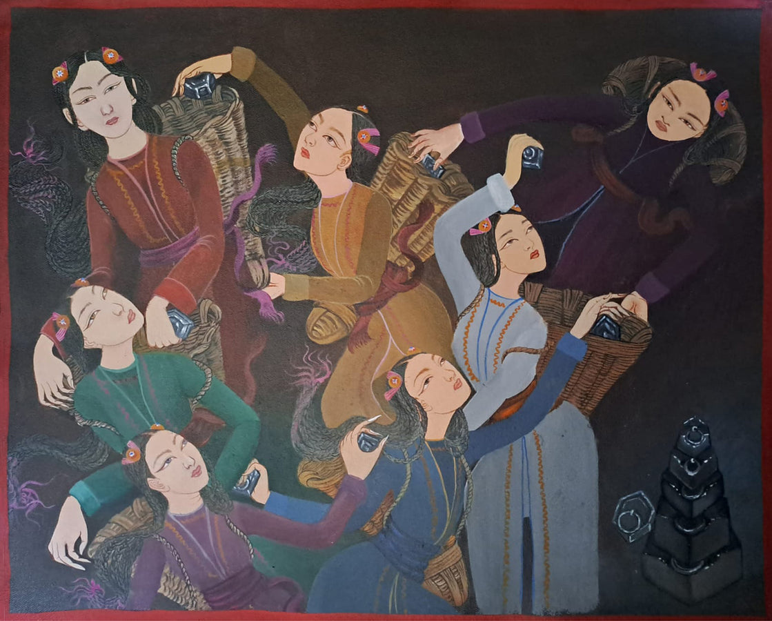 Buy 7 sisters in Thangka painting by Krishna Tashi Palmo