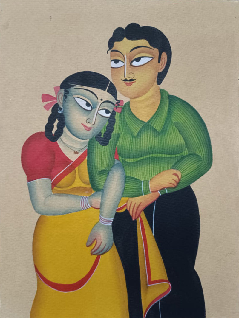 Women and Man In Kalighat by Anwar Chitrakar for sale