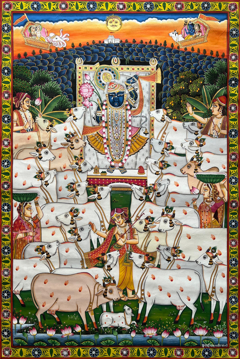 Buy Shrinathji's Gopashtami in Pichwai by Naveen Soni