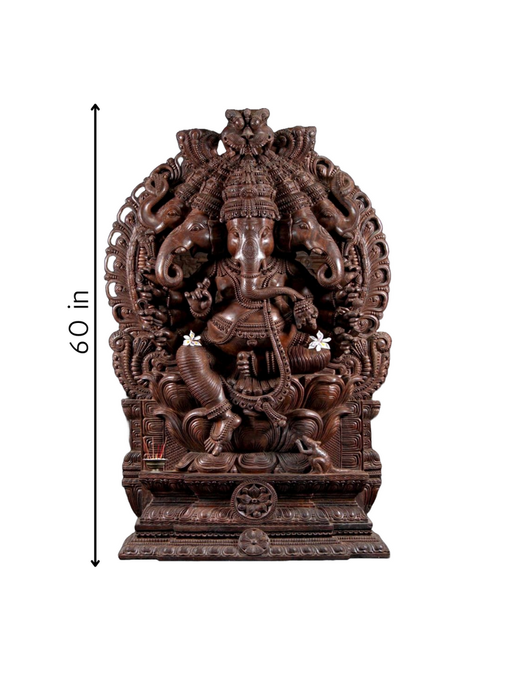 Ganesha in Teak Wood Carving by Roshan Vimal Thumbnail