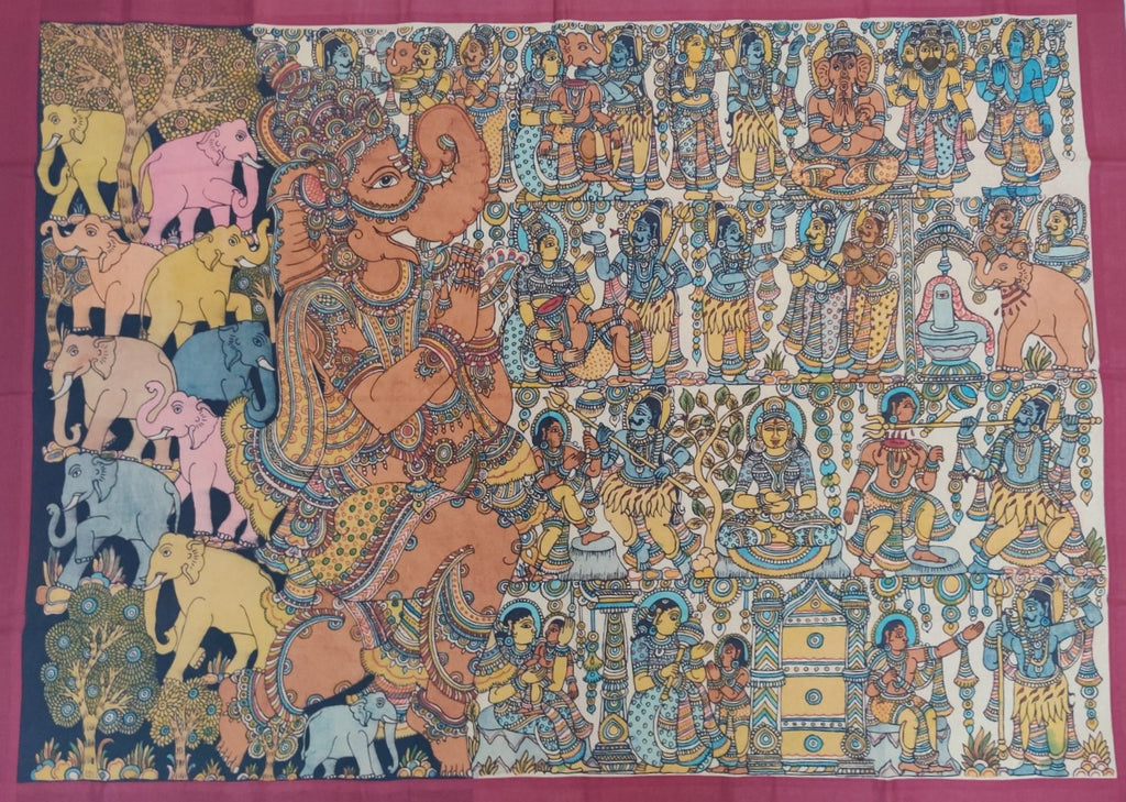 The Birth of Lord Ganesha in Kalamkari by Harinath N Thumbnail