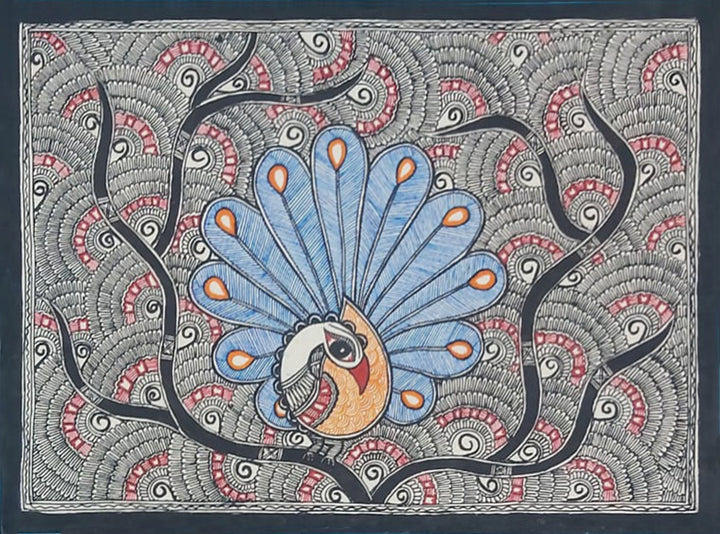Peacock in Madhubani by Priti Karn Thumbnail