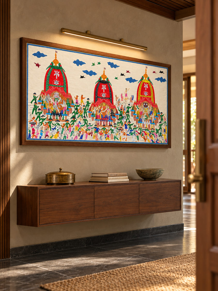Rath Yatra in Odisha Applique by Diptimayee Ghosh