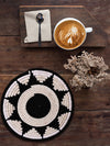 Buy Black and white geometric patterned straw basket: Grasswork by Mayur Shilpa
