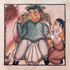 Buy Babu with Hookah in Kalighat Painting by Bapi Chitrakar