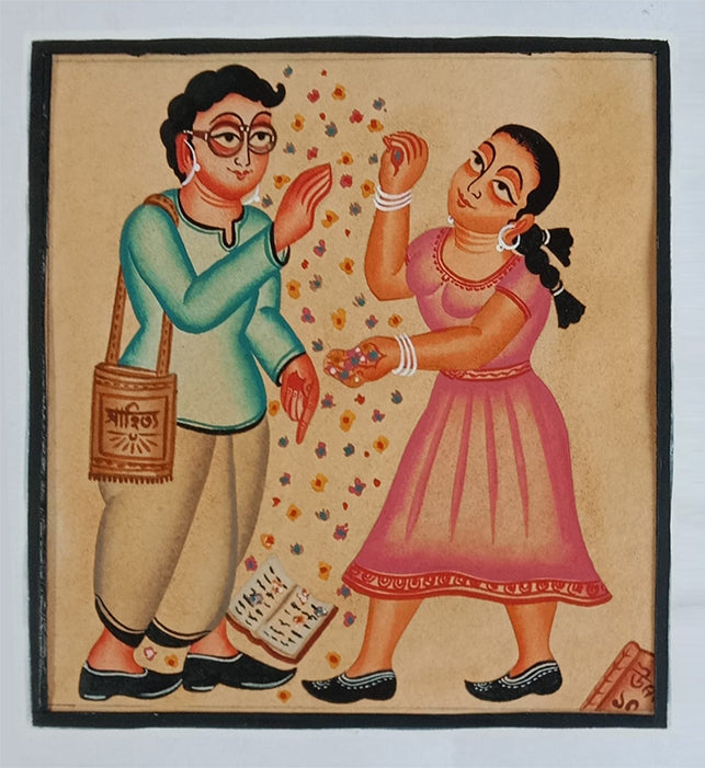 Purchase Blossoming Romance: Lovers Amidst Flowers In Kalighat by Bapi Chitrakar