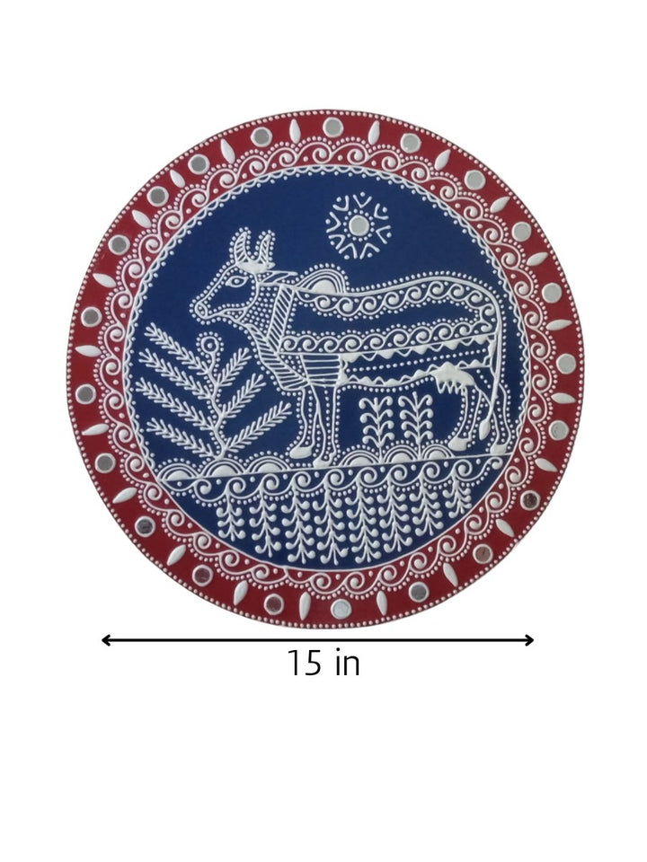 Cow in blue in Mandana by Kaluram Meghvanshi Thumbnail