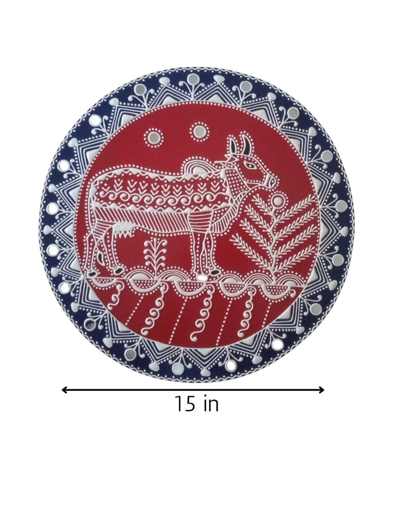 Cow in red in Mandana art for sale