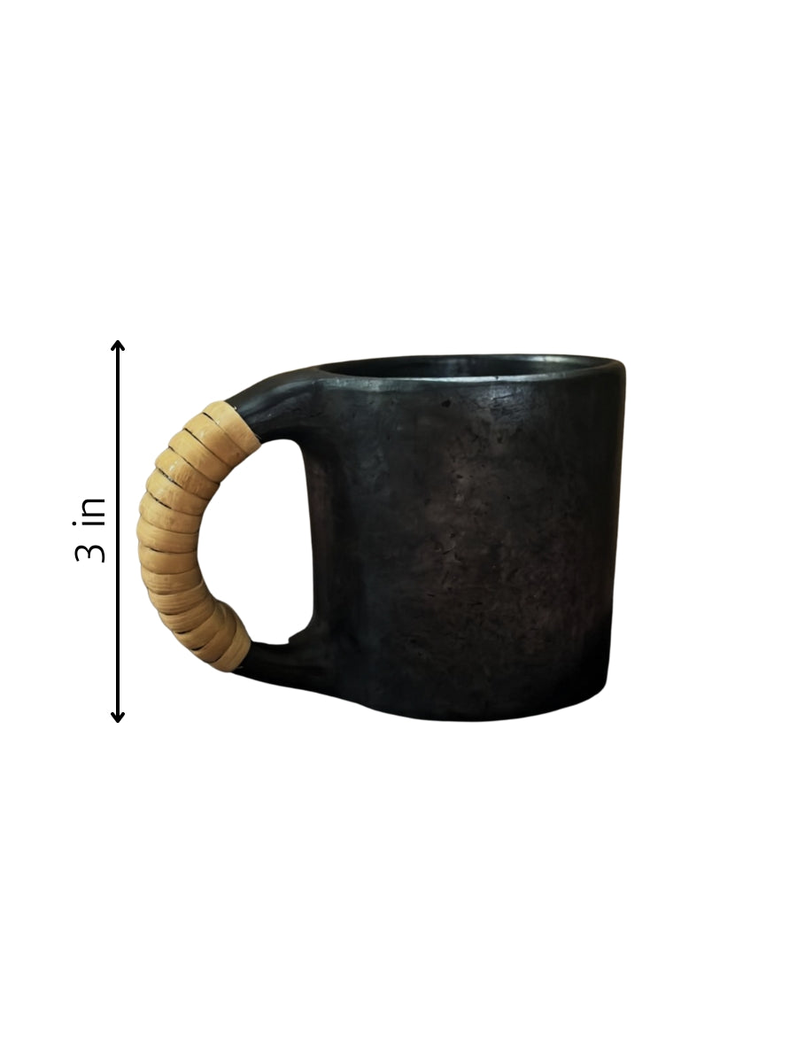 Cup and Saucer in Black Pottery for sale