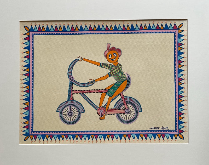 Shop Cycle Ride in Pithora art by Chanchal Soni