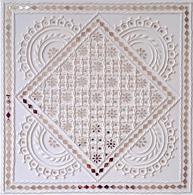 Buy Floral Grid  Lippan in Lippan by Nalemitha