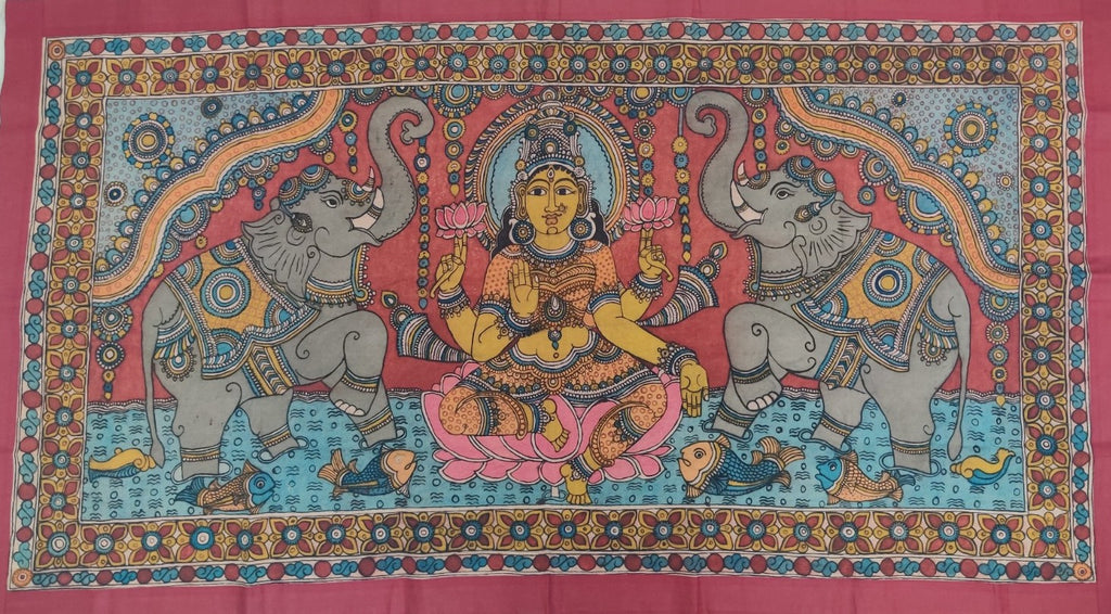 Goddess Gajalakshmi in Kalamkari by Harinath N Thumbnail