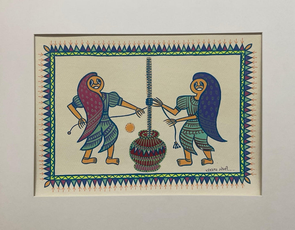 Buy Ladies at Work: Churning Butter In Pithora art by Chanchal Soni