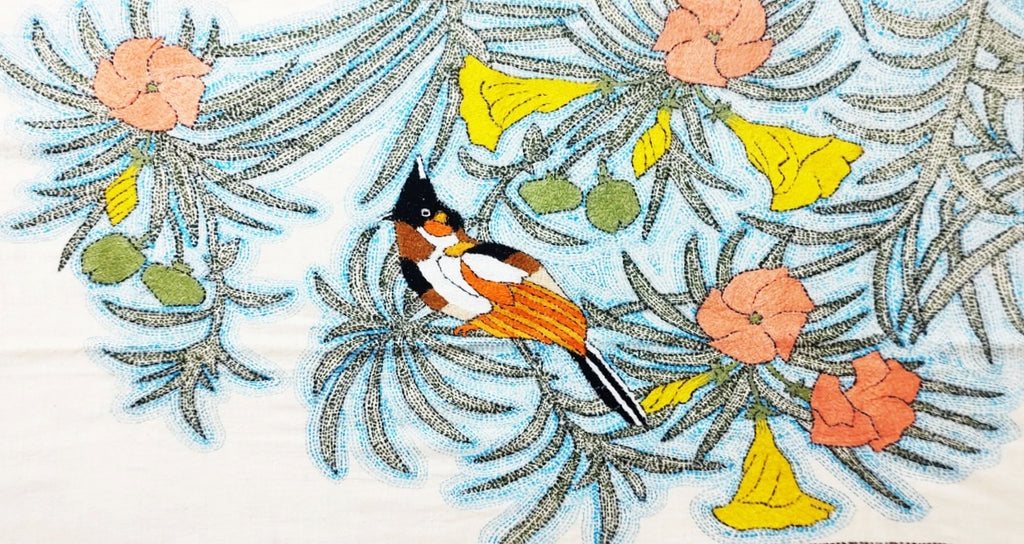 Buy Northern Cardinal in Batik and Kantha by Kartik Manna