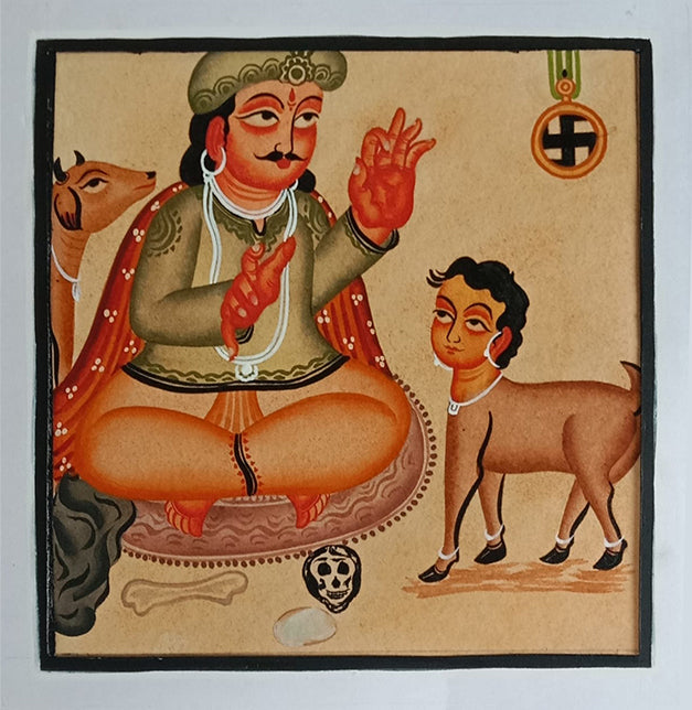 The Tantric in Kalighat by Bapi Chitrakar for Sale