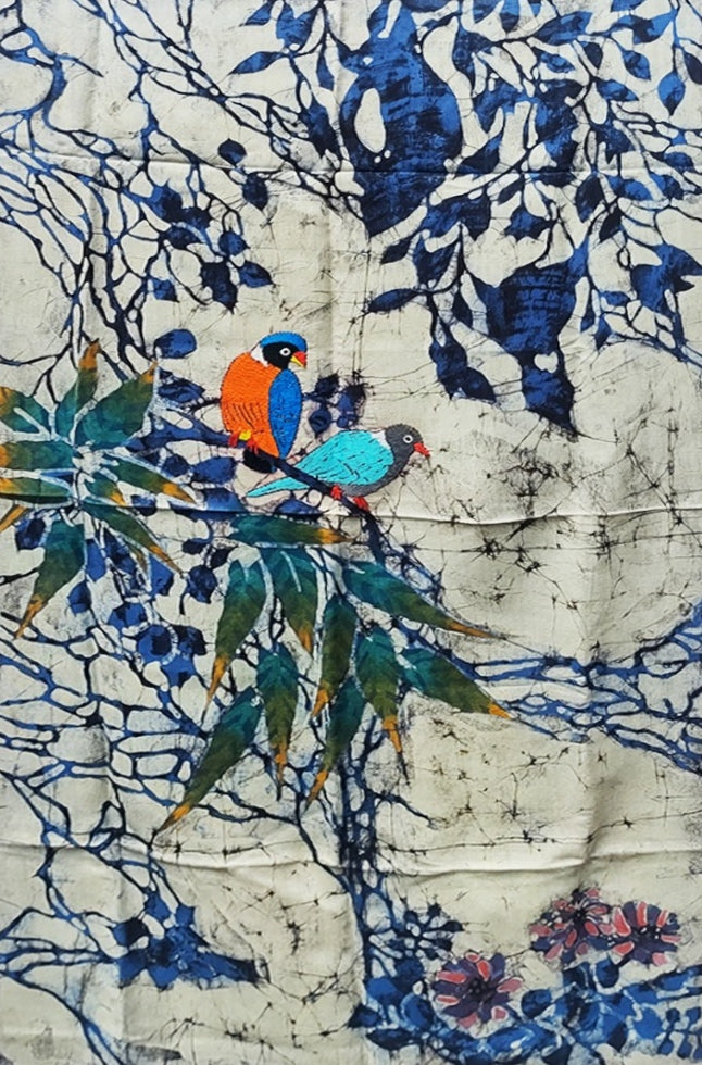 Two birds  in Batik and Kantha by Kartik Manna Thumbnail