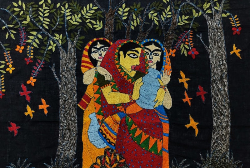 Buy Village Women in Batik and Kantha by Kartik Manna
