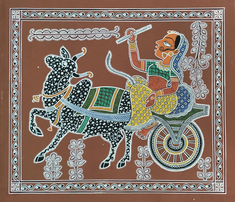 Purchase Women Riding Bullock Cart In Mandana by Vidya Soni