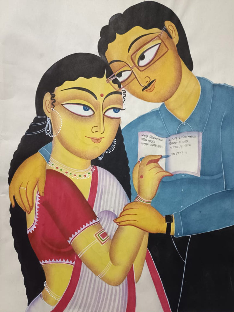 Women and Man In Kalighat by Anwar Chitrakar artwork
