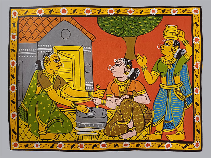 Purchase Women at Work: A Rural Life Scene In Cheriyal Scroll by Sai Kiran