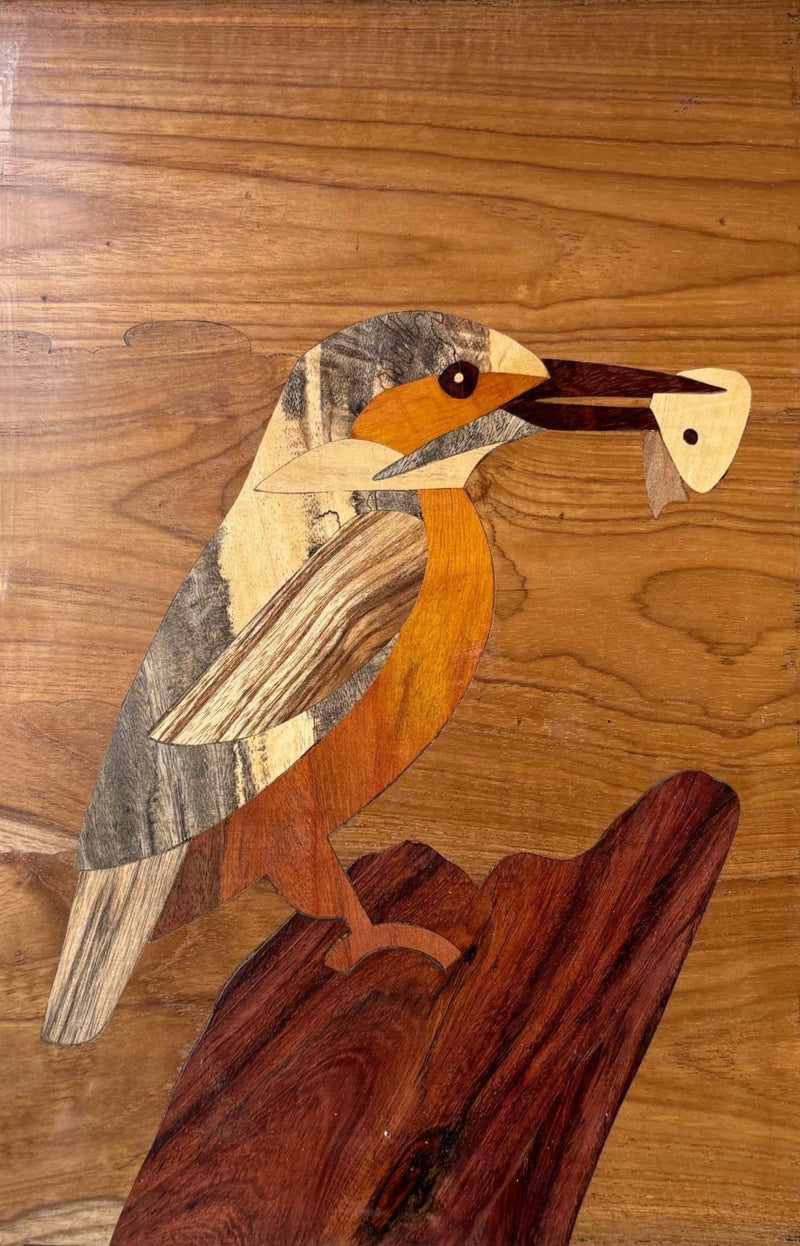 Buy Kingfisher Bird In Wood Inlay by Mohan Kumar