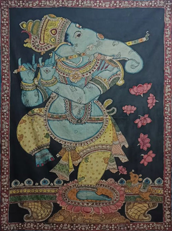 Lord Ganesha in Kalamkari by Kanukurthi Guna Sekhar Sai