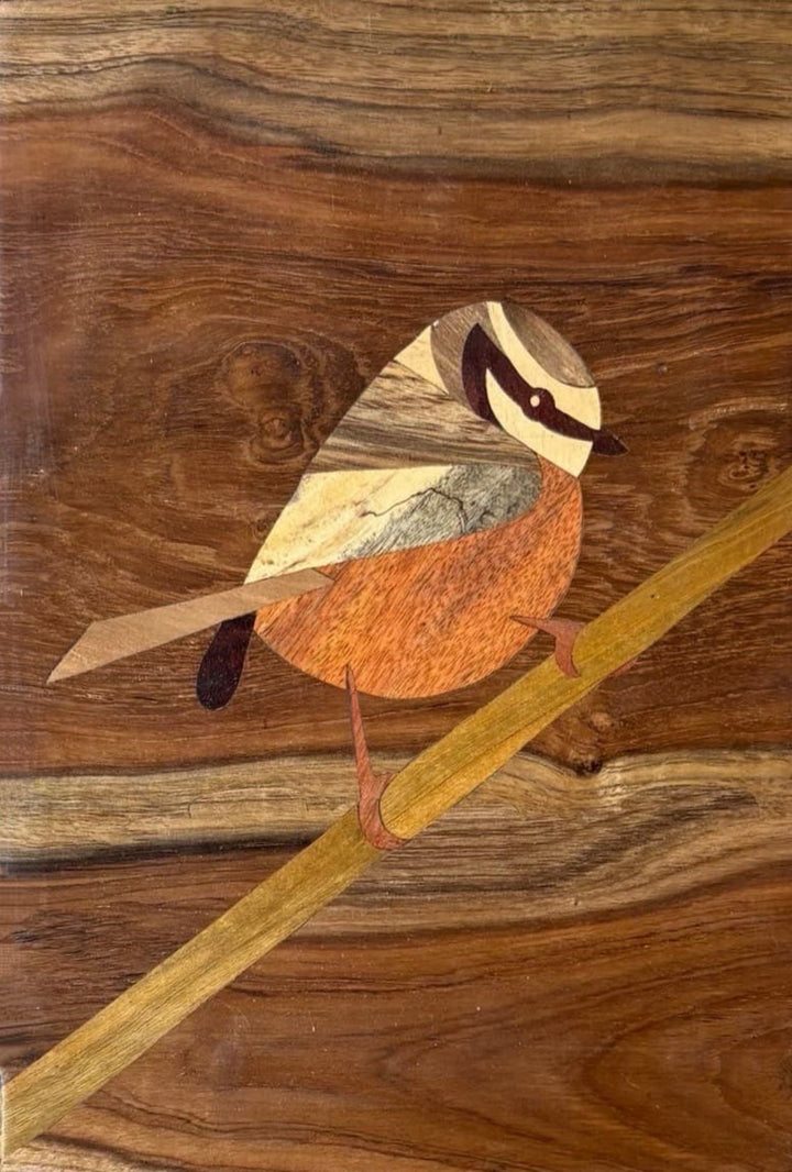Sparrow in Wood Inlay by Mohan Kumar Thumbnail