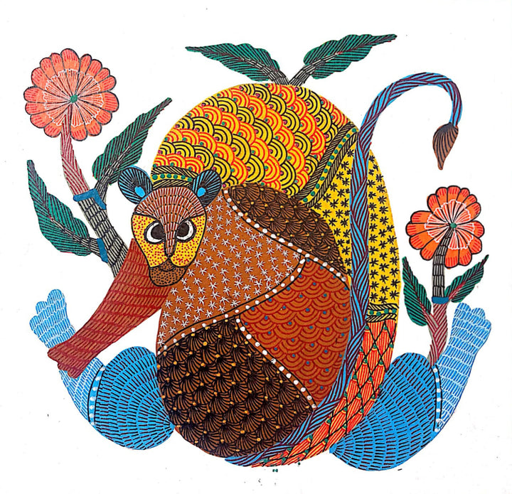 Wonders of the Wild: Tiger in Gond by Kailash Pradhan Thumbnail